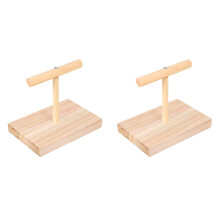 2Stk Papageien T Sitzspielzeug Holz Beige Kräftigen Und Kauen
