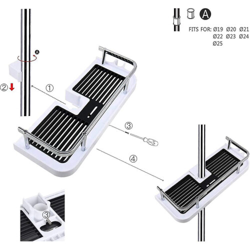 Bathroom Rain Shower Bathroom Single-layer Shower Rod Rack Without Punching 2