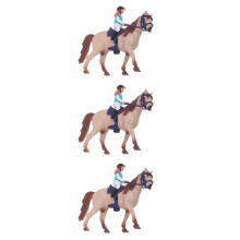 3Pièces Accessoires Chevaux En Coloré Modèles DIY Réalistes