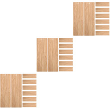 30Pièces Étiquettes Rectangulaires En Bambou Khaki DIY Pour Enfants