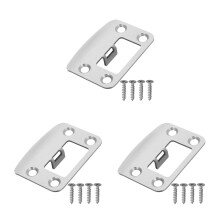 3Ensembles Plaques De Frappe Universelles En Acier Inoxydable Argenté