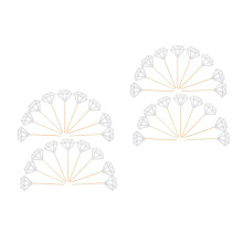 100Pcs Glitter Silver Cake Topper for Party Wedding Events