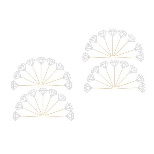 100Pcs Glitter Silver Cake Topper for Party Wedding Events