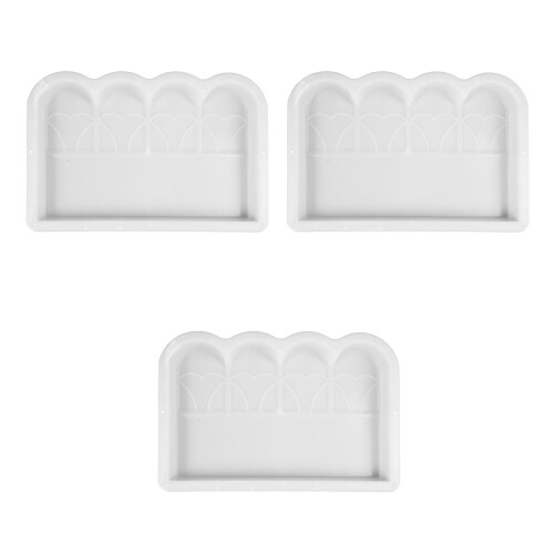 3Pcs White Plastic Mold for Cement Handy Craft Bricks Durable