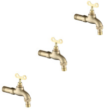3Pcs Copper Water Tap Smooth Surface Faucet for Home and Outdoor Use