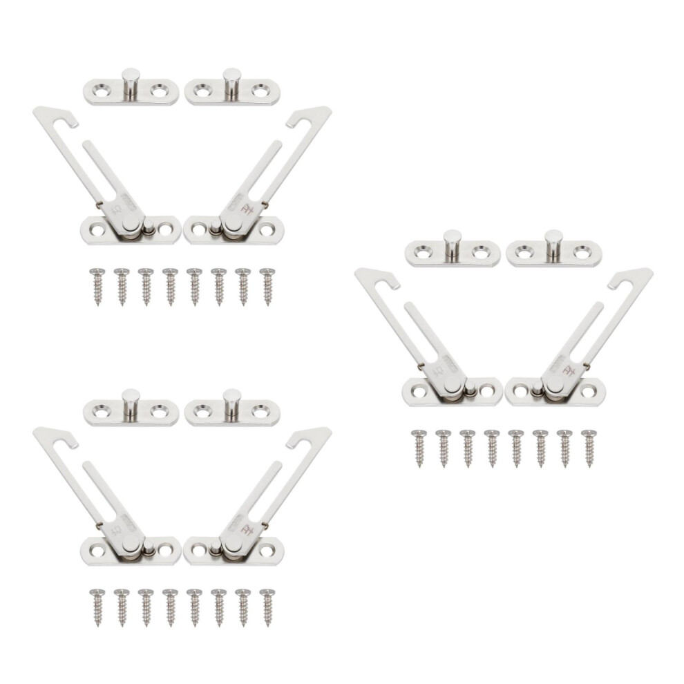 3 Sets Stainless Steel Casement Window Stopper Wind Bracing Hook 3704256807716
