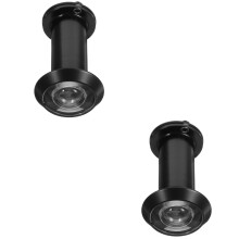 2Pièces Porte Large Angle 220 En De Zinc Noir
