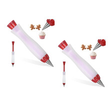 2Pcs Food Writing Pen Silicone Cake Decorating Tool Ideal for Home Use