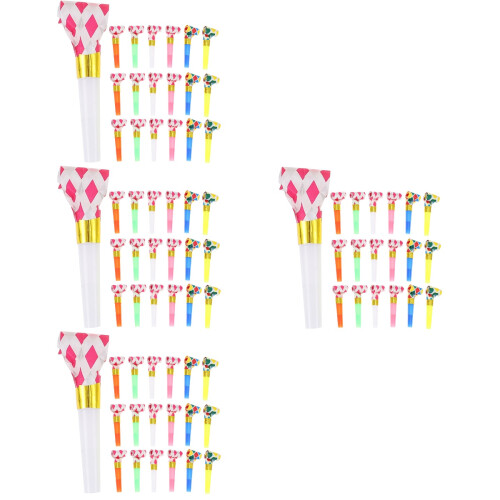 80Pcs Assorted Party Horns PVC Blowouts Fun Noise Makers