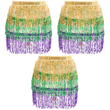 3Pièces Jupe De Danse Et Ceinture À Paillettes Femme