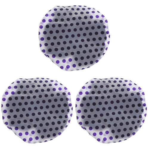 3Pièces Bonnet De Bain Violet Satiné Protection Longs