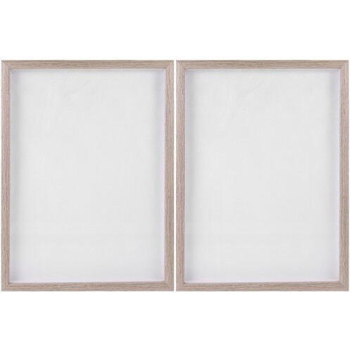 2Pcs Solid Wood Desktop Frame Simple Photo Holder for Room Adorn Grey