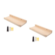 2Pièces Étagères Flottantes Bois Beige Pour Salon Bureau