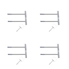 8Pièces Support Pancartes Acier Inoxydable Bâton Multifonction Argent