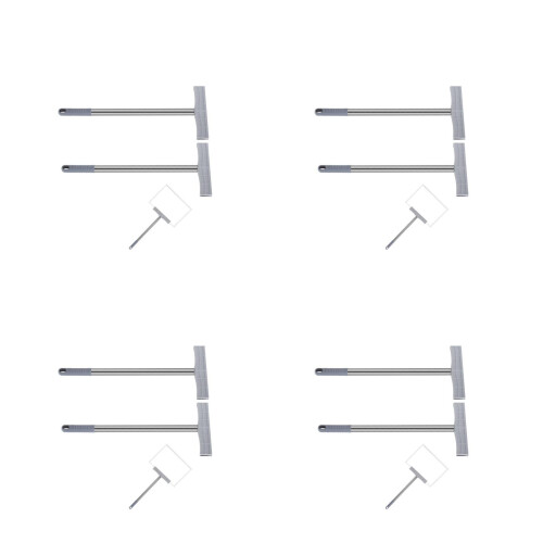 8Pièces Support Pancartes Acier Inoxydable Bâton Multifonction Argent