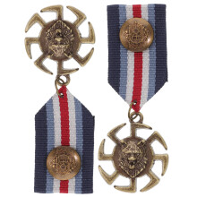6Pcs Metal Lapel Pins Navy Ribbon Kids Party Game Award Medals