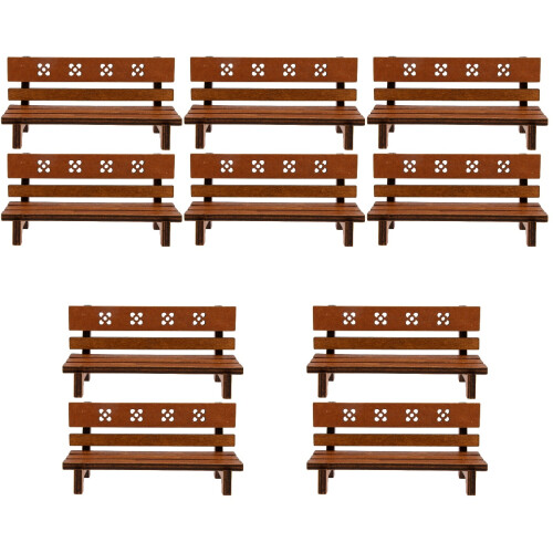 10Pièces Mini Bancs En Bois Clair Décoratifs Pour Maison De