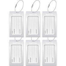 Étiquettes à bagages métalliques pour valises – Lot de 6