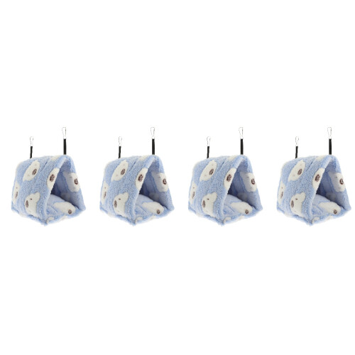 4Pcs Blue Warm Nest for Small Pets Hamster Hideout Rabbit Resting Bed