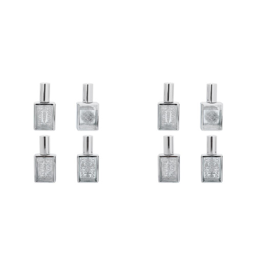 8Pièces Flacons Spray Sub Verre Argenté Compact Pour Essences