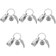 5Pièces Porte- Mini Urne Acier Argenté Pour Cendres Animaux