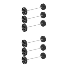 6Pièces Miniatures Haltères Noires En Plastique Décor Maison De