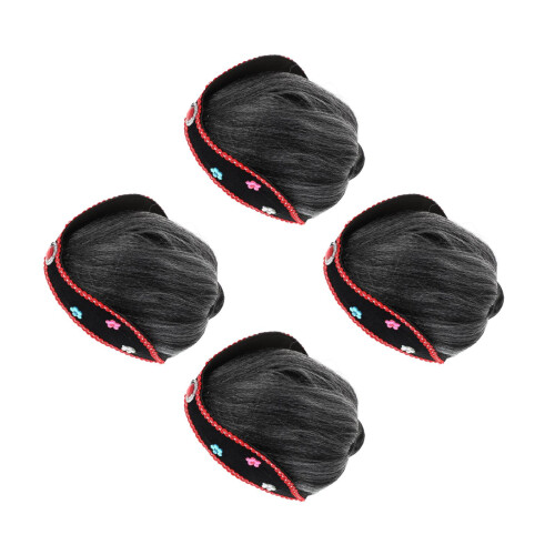 4Pièces Perruques Cosplay Rouges Confortables Pour Enfants