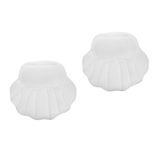 2Pièces Oreillers De Bain En Polyester Ventouse Antidérapante Pour Spa