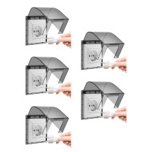 5Pièces Protège-Prises Gris En Étanche Pour Extérieur