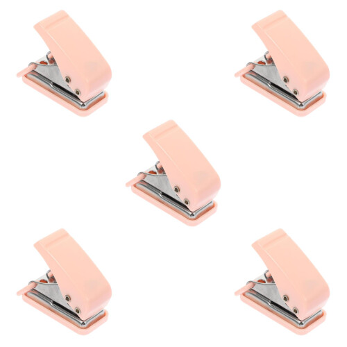 5Pcs Durable Pink Office Stapler Small Portable Stapler for Students