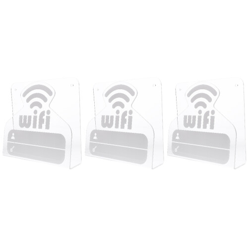 3Pièces Enseignes WiFi Acryliques Transparentes Pour Café Et