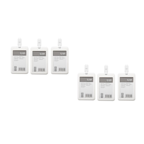 6Pcs Multi Work Cover Badge Holder PP Badge Protector for Office Use