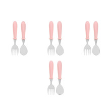 4Ensembles Couverts Enfants Acier Formation Rose Durable