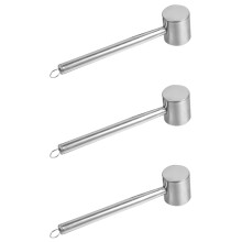 3Pcs Premium Alloy Meat Pounder Silver Kitchen Meat Tenderizer Tool