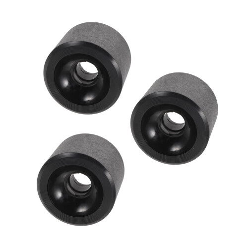 3Pcs Black PU Skateboard Wheels Replacement Roller Skates Accessories