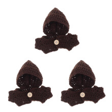 3Pcs Coffee Mini Knitted Romper for Plush Toys Soft Doll Clothes