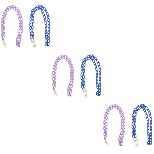 6Pcs Durable Acrylic Anti Lost Mask Chains for Hanging Assorted Colors