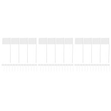 72Pièces Drapeaux Blancs PVC Piquets Inox Pour Jardin
