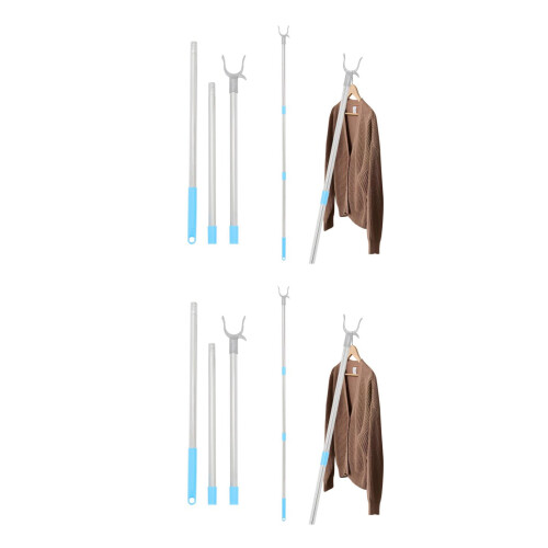 2Pcs Splicing Clothesline Rod Sky-Blue for Home Use