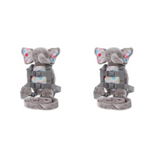 2Pcs Adjustable Strap Plush Elephant Backpack with Safety Leash