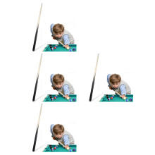 4Pcs Kids Wooden Pool Sticks Lightweight Short Mini Cues for Billiards