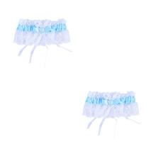 2St Blauwe Bruidsgarters Hartvormig Met Kant En Versiering