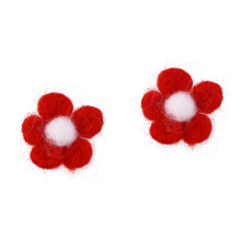 2St Wolvilt Ballen Met Vijfbladige Bloem DIY Decoratie Accessoire