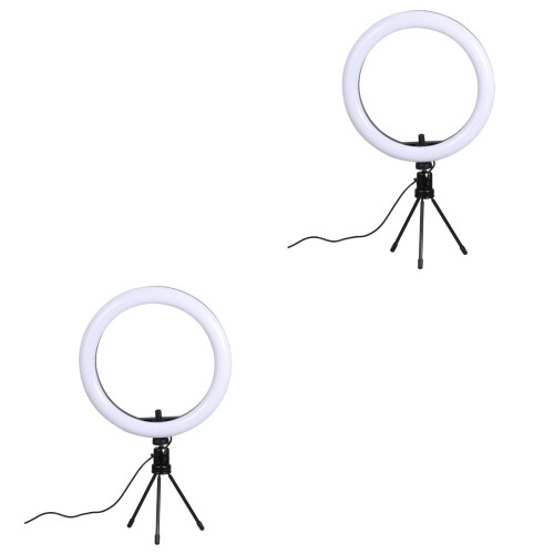 2Pcs Adjustable LED Lamp Ring Light for Makeup and Video Streaming