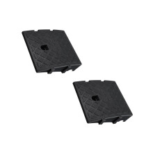 2Pcs Plastic Car Slope Ramps with Anti-Slip Texture for Road Use Black