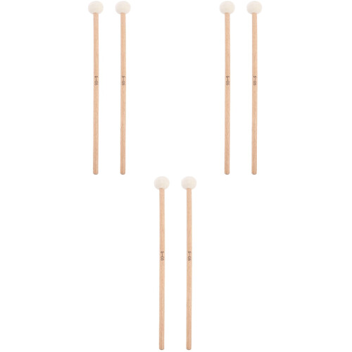 6Pcs Professional Percussion Drum Sticks Felt Head Multi-Purpose
