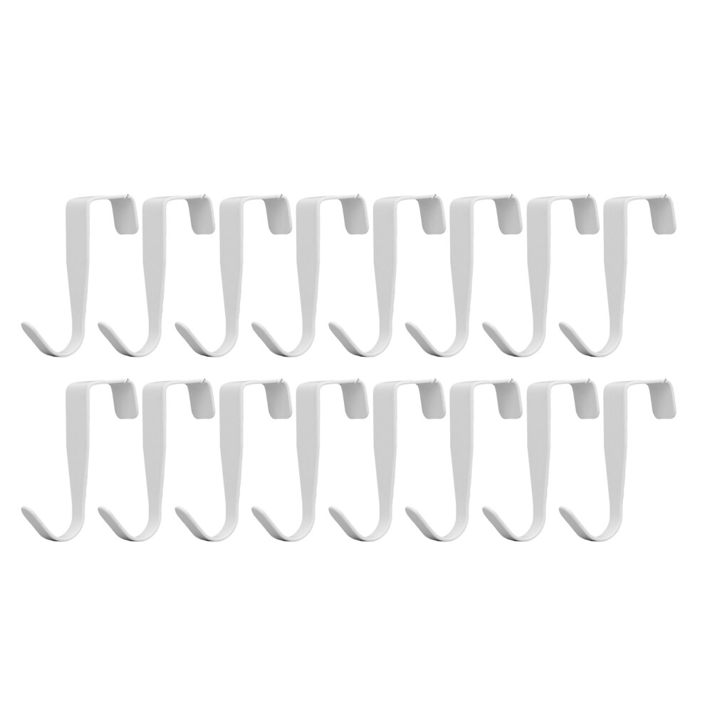 White 16 Pcs Space Saving Door Closet Hooks