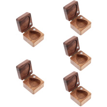 5Pièces Étui Bois Pour Médiators Guitare Compact Et Marron Clair