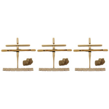 3Ensembles Kits Bois Naturel Double Perçage Outils Feu Camping Khaki