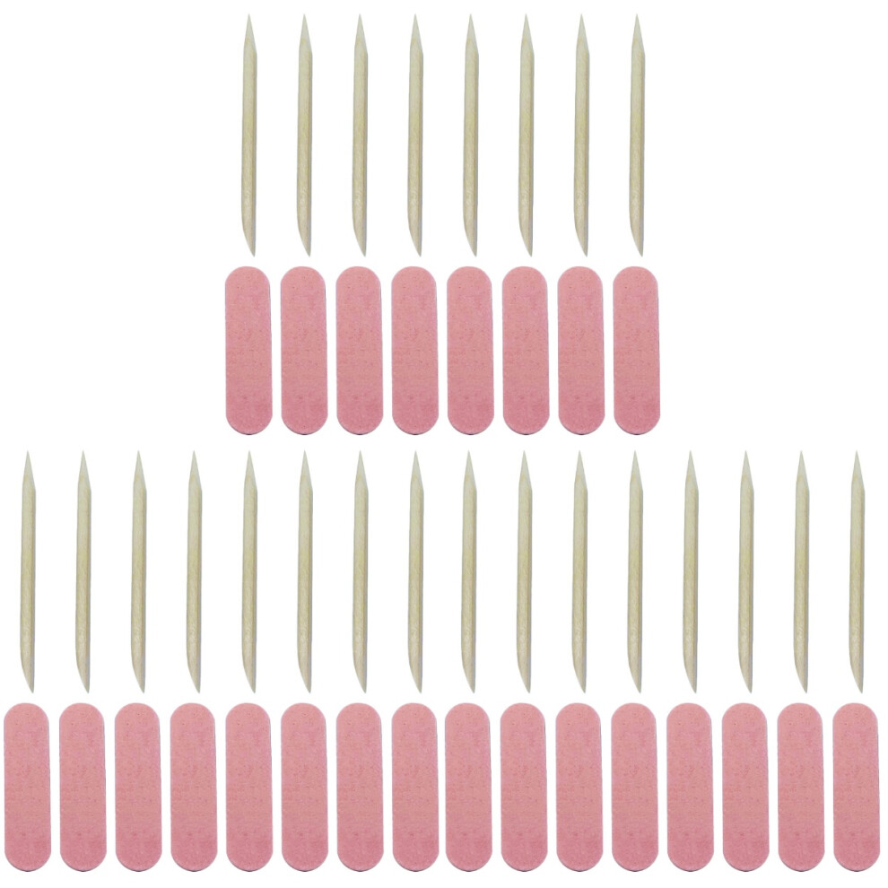 Aboofan 300Sets Wooden Nail Files Assorted Color Professional Manicure Tools
